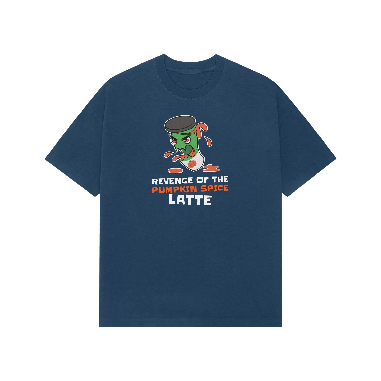 Revenge of the pumpkin Spice latte Premium oversized tshirt-Navy Blue-Snapper Choice