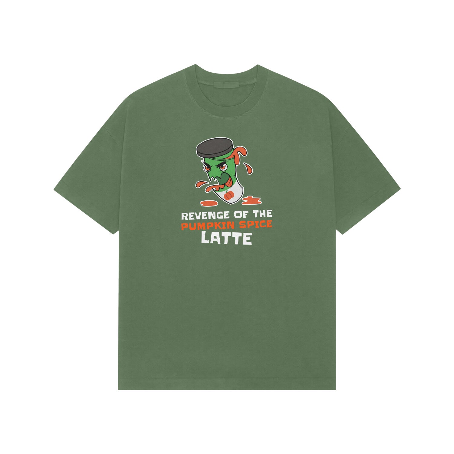 Revenge of the pumpkin Spice latte Premium oversized tshirt-Forest Green-Snapper Choice