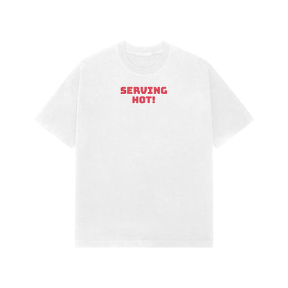 Serving hot Premium Oversized t-shirt-White-Snapper Choice