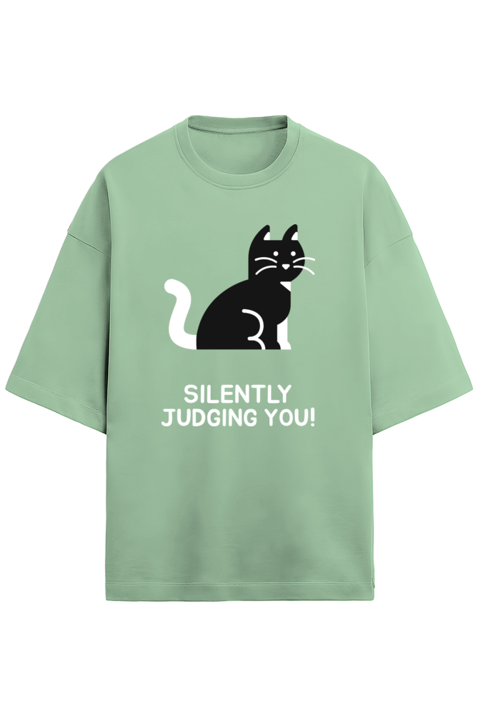 Silently Judging you terry Oversized tshirt-Jade-Snapper Choice