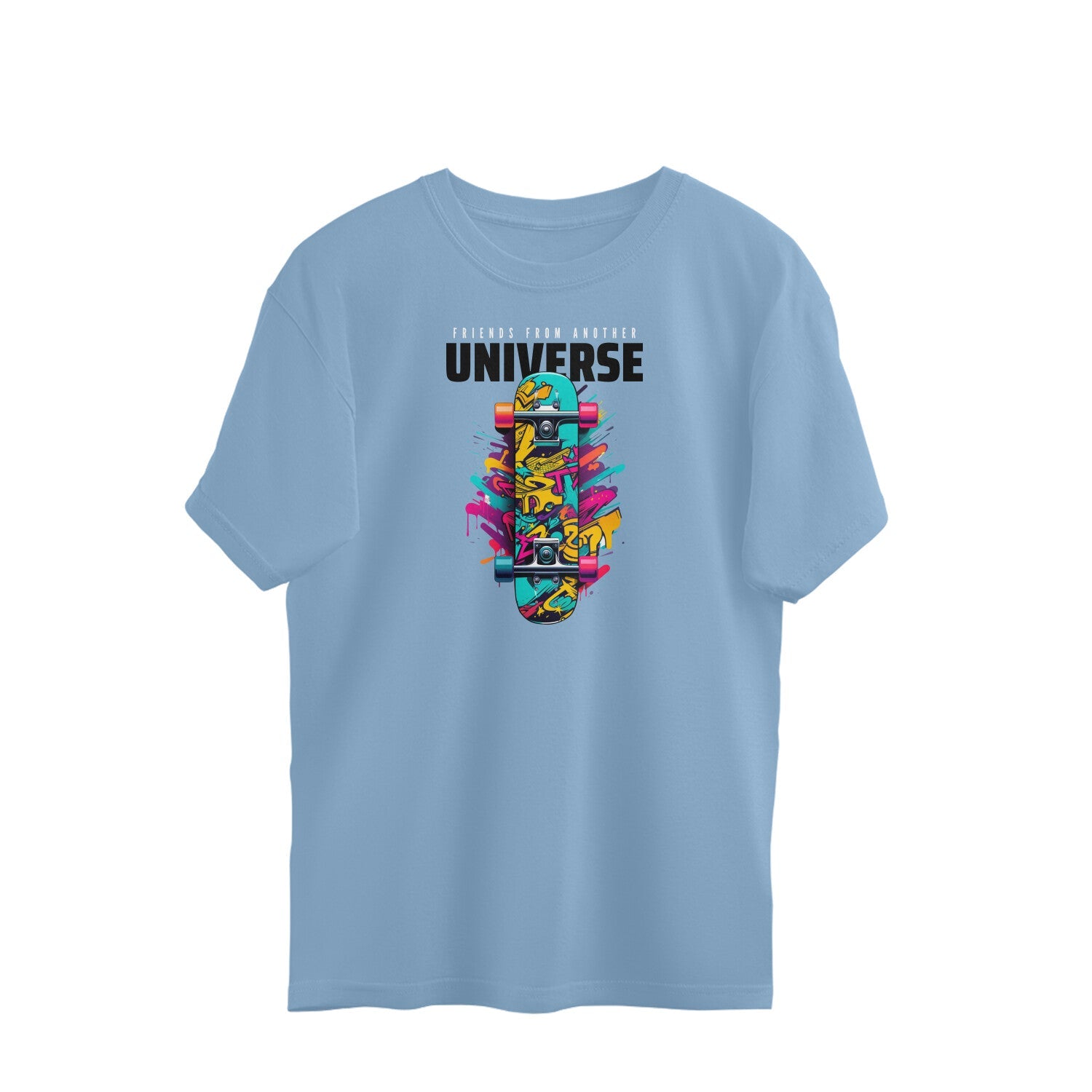 Skateboard Oversized t-shirt-Baby Blue-Snapper Choice