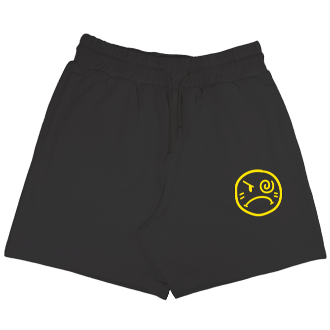 Smiley terry unisex shorts-Black-Snapper Choice