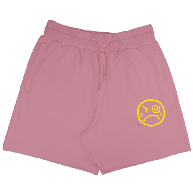 Smiley terry unisex shorts-Flamingo-Snapper Choice