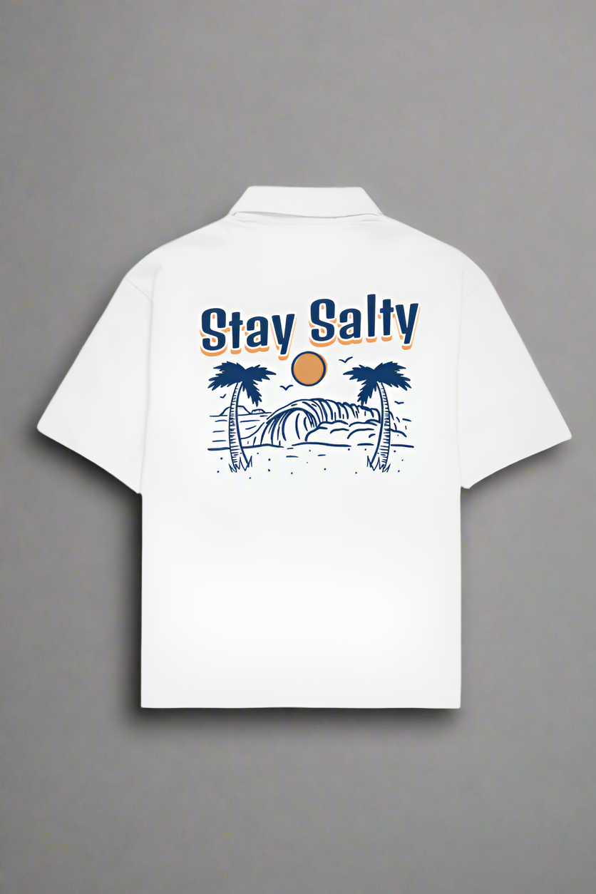 Stay Salty Oversized Shirt-White-Snapper Choice