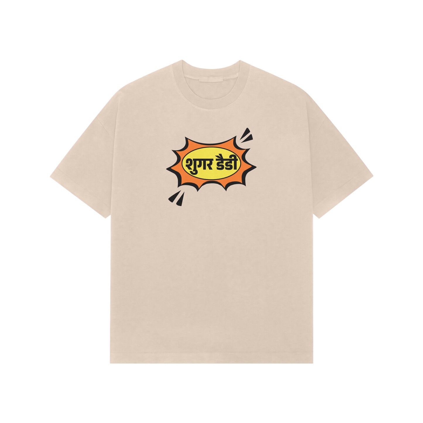 Sugar Daddy Hindi Premium Oversized tshirt-Beige-Snapper Choice