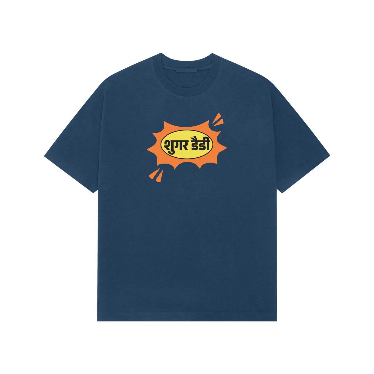 Sugar Daddy Hindi Premium Oversized tshirt-Navy Blue-Snapper Choice