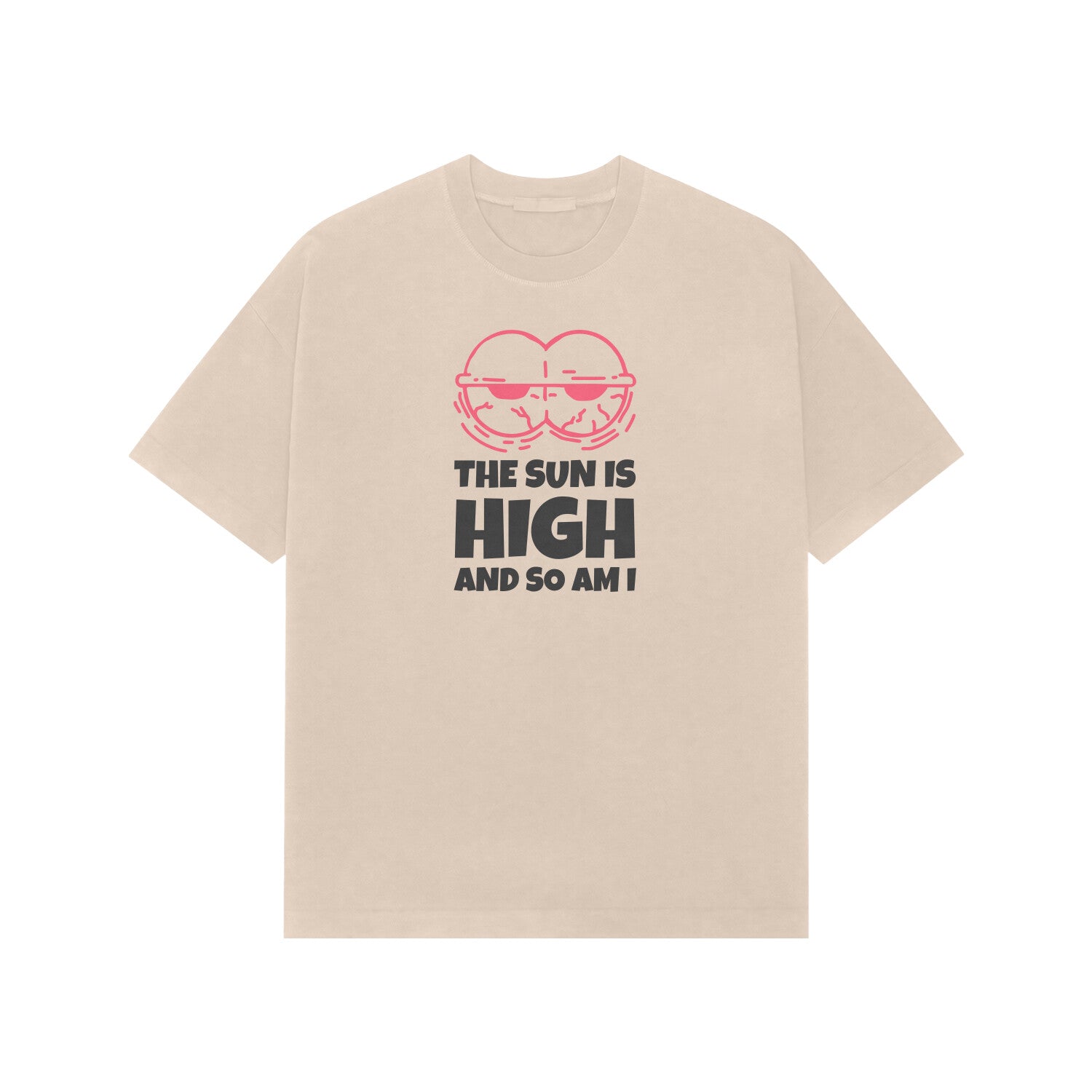 The Sun is high and so am I premium Oversized T-shirt-Beige-Snapper Choice