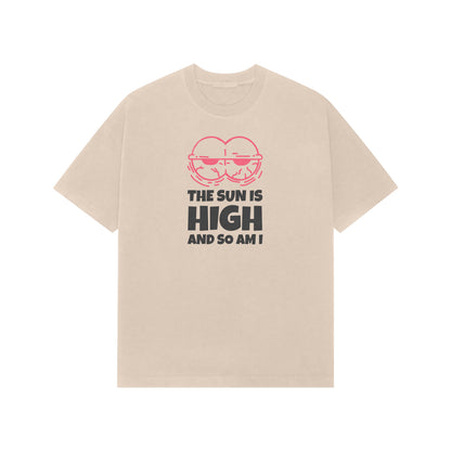 The Sun is high and so am I premium Oversized T-shirt-Beige-Snapper Choice