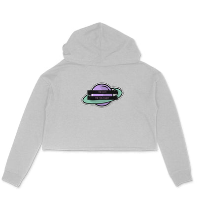 Too cute for this planet Crop Hoodie-Melange Grey-Snapper Choice