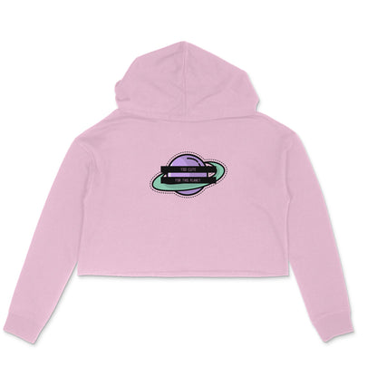 Too cute for this planet Crop Hoodie-Light Pink-Snapper Choice