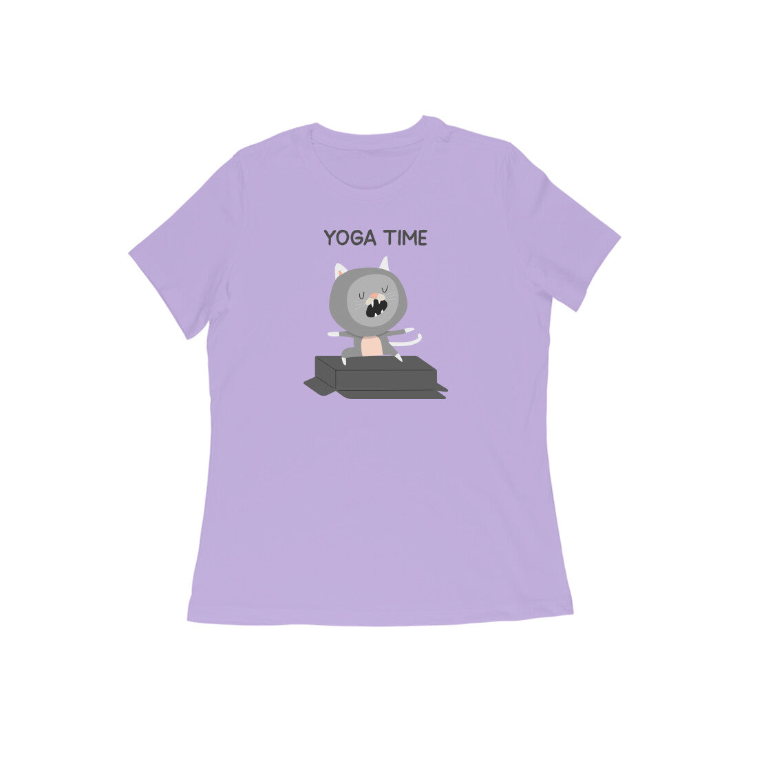 Yoga time women's tshirt-Iris Lavender-Snapper Choice