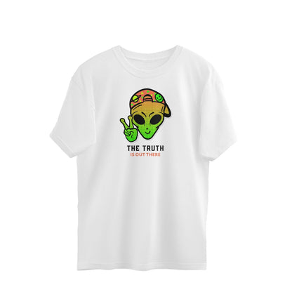 Alien Graphic Oversized Tshirt-White-Snapper Choice