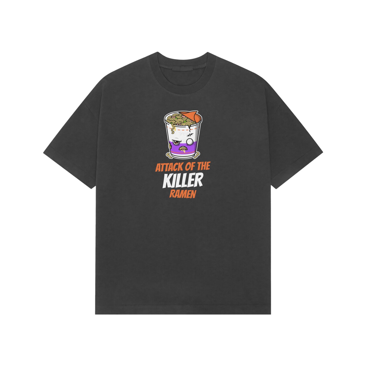 Attack of the Killer Ramen Premium Oversized tshirt-Black-Snapper Choice
