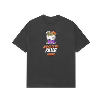 Attack of the Killer Ramen Premium Oversized tshirt-Black-Snapper Choice