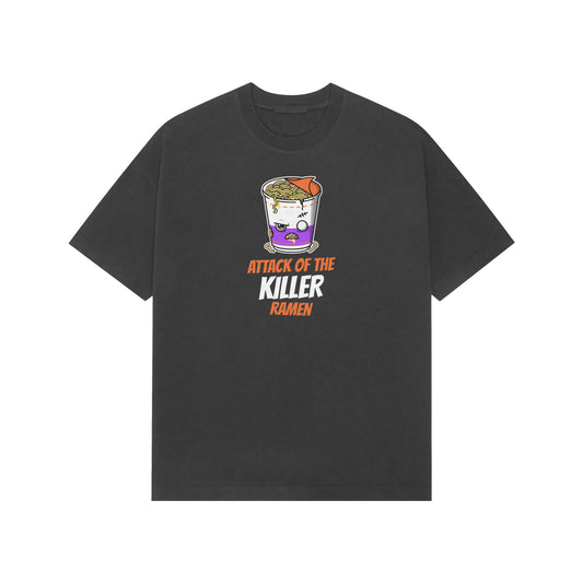 Attack of the Killer Ramen Premium Oversized tshirt-Black-Snapper Choice