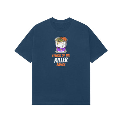 Attack of the Killer Ramen Premium Oversized tshirt-Navy Blue-Snapper Choice