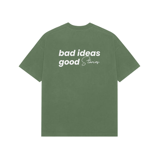 Bad Ideas Good Stories Premium Oversized t-shirt-Forest Green-Snapper Choice