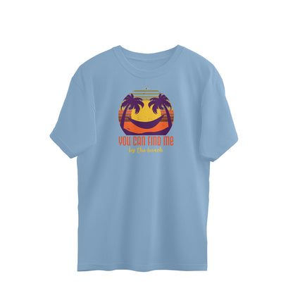 beach oversized tshirt-Baby Blue-Snapper Choice