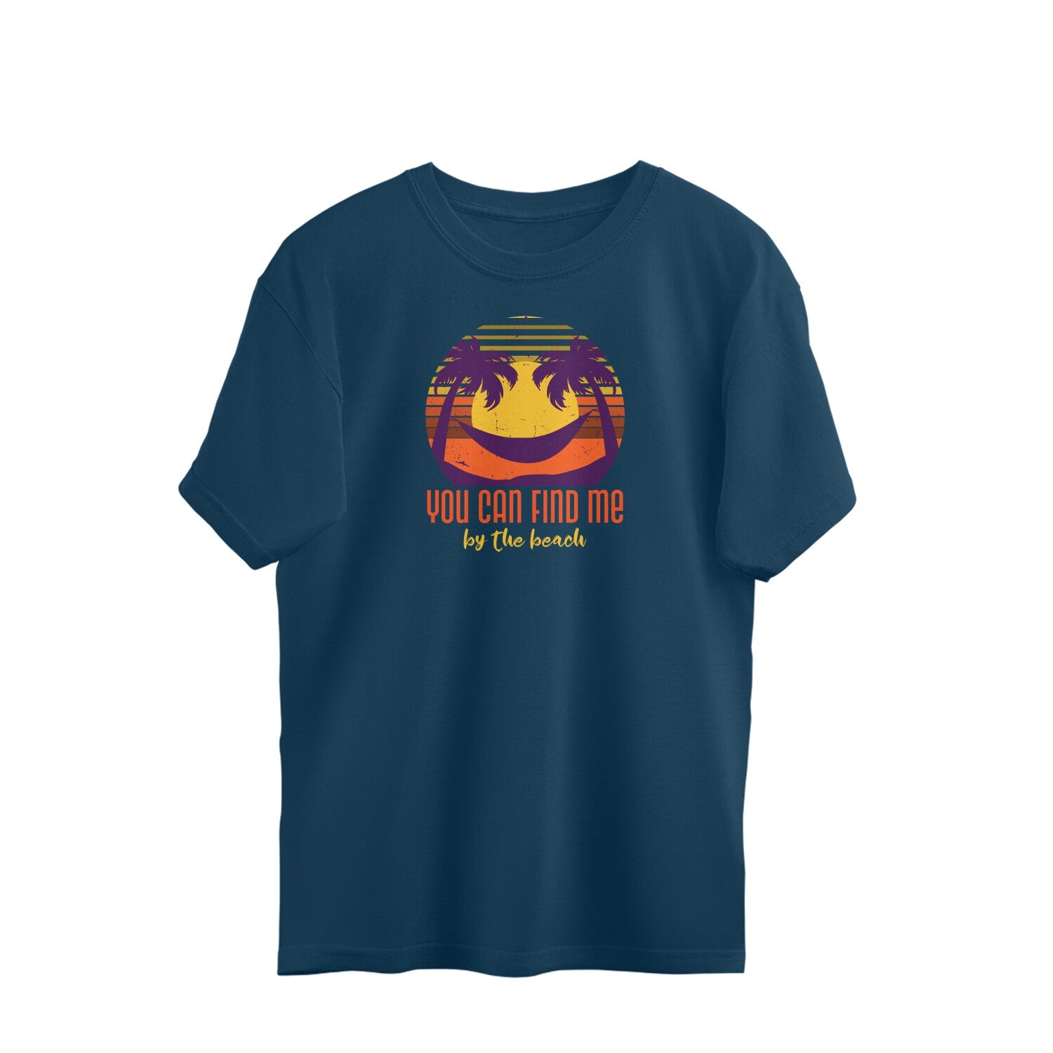 beach oversized tshirt-Navy Blue-Snapper Choice