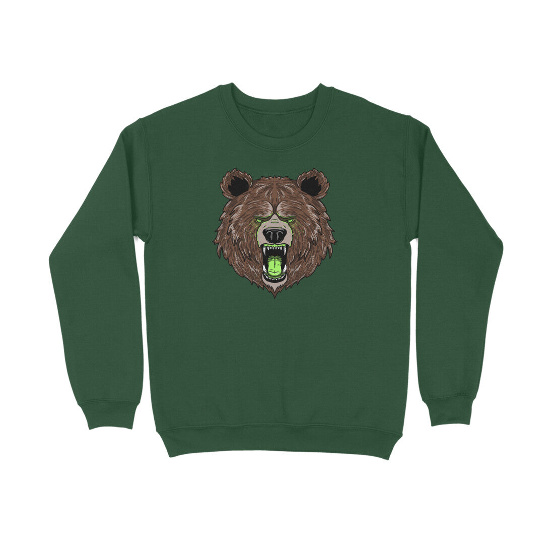 Bear Unisex Sweatshirt-Olive Green-Snapper Choice