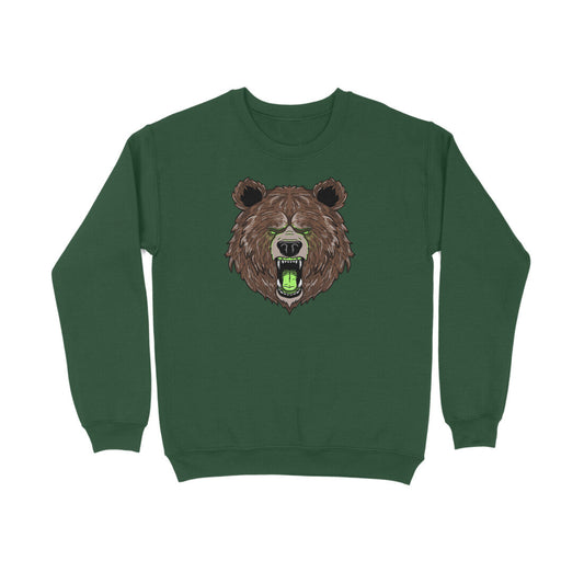 Bear Unisex Sweatshirt-Olive Green-Snapper Choice