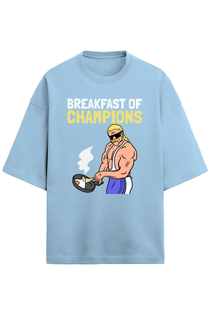 Breakfast for champions Oversized t-shirt-Baby Blue-Snapper Choice