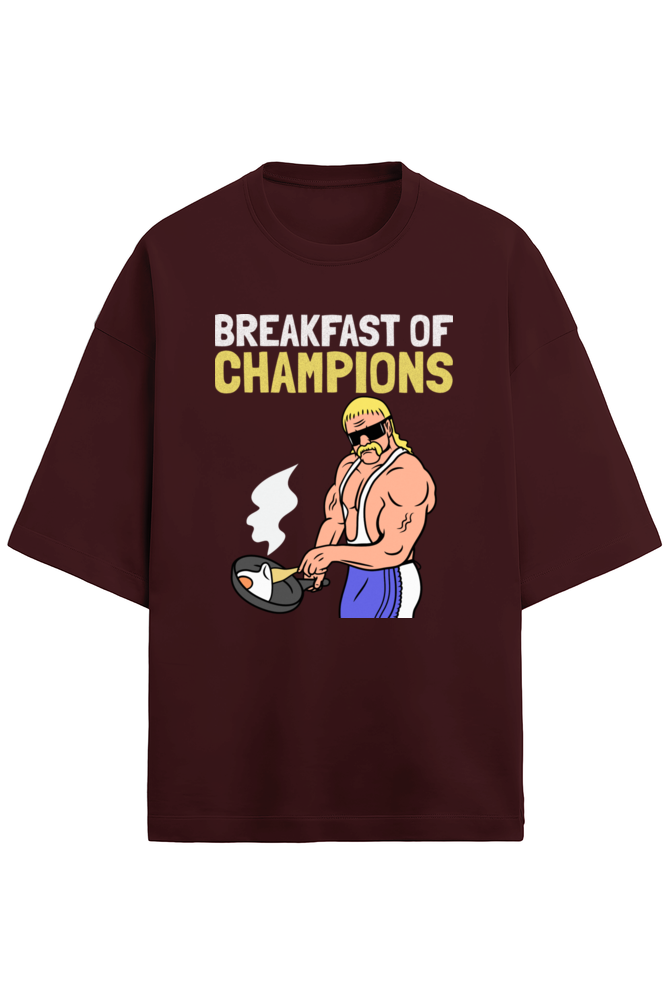 Breakfast for champions Oversized t-shirt-Maroon-Snapper Choice