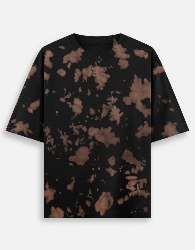 Brown Black Unisex Tie-Dye Oversized T-Shirt & Shorts Set-Snapper Choice