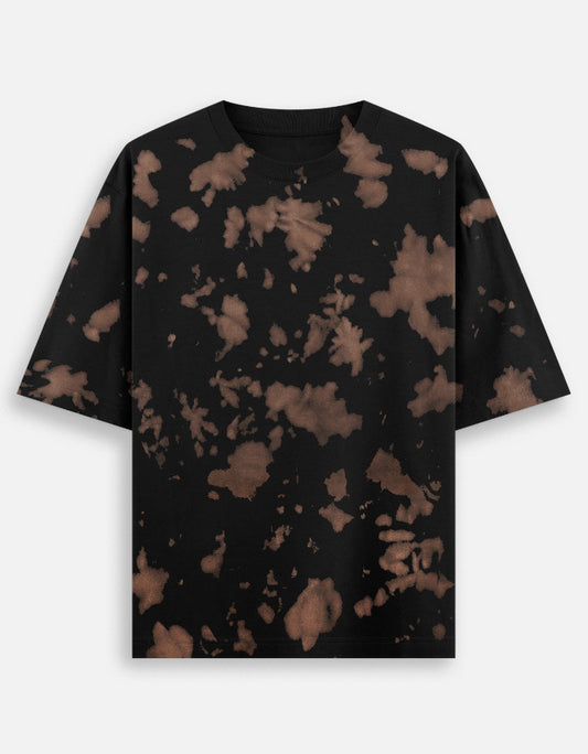 Brown Black Unisex Tie-Dye Oversized T-Shirt & Shorts Set-Snapper Choice