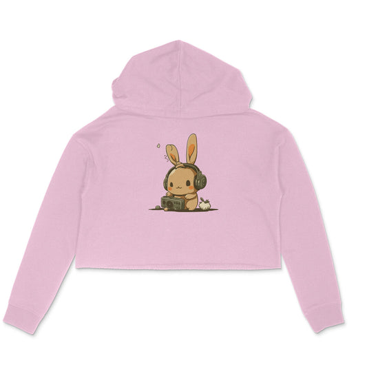 Bunny Crop Hoodie-Light Pink-Snapper Choice