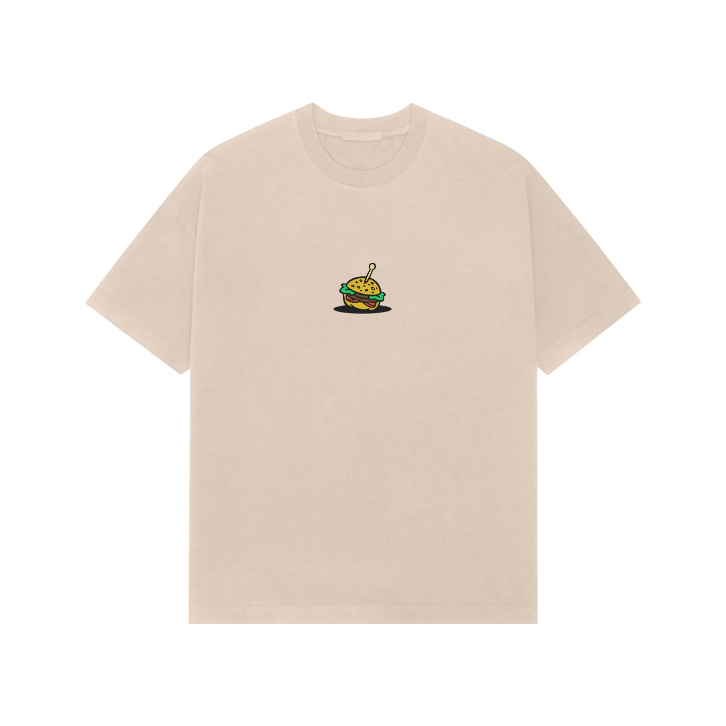 Burger Premium Oversized tshirt-Beige-Snapper Choice
