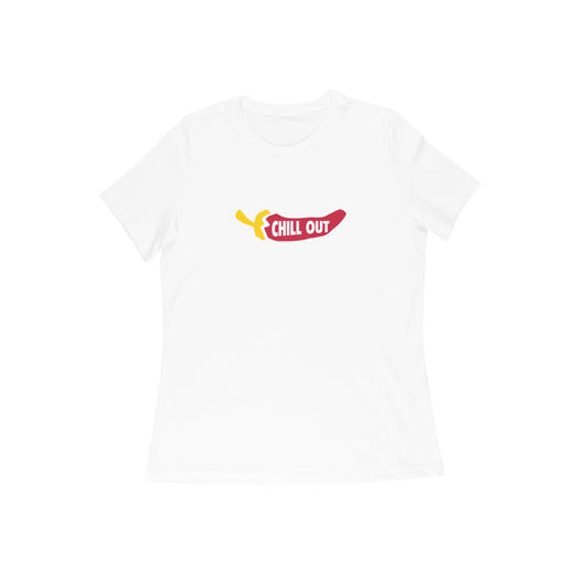 Chill Out Women's Crew Neck T-Shirt-White-Snapper Choice