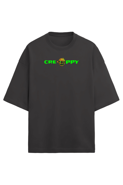 Creepy terry Oversized t-shirt-Black-Snapper Choice