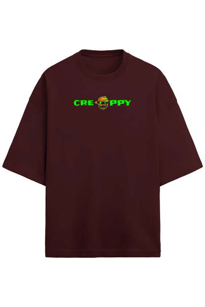 Creepy terry Oversized t-shirt-Maroon-Snapper Choice