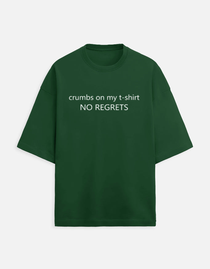 Crumbs on my tshirt Unisex Terry Oversized Tee-Bottle Green-Snapper Choice