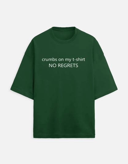 Crumbs on my tshirt Unisex Terry Oversized Tee-Bottle Green-Snapper Choice