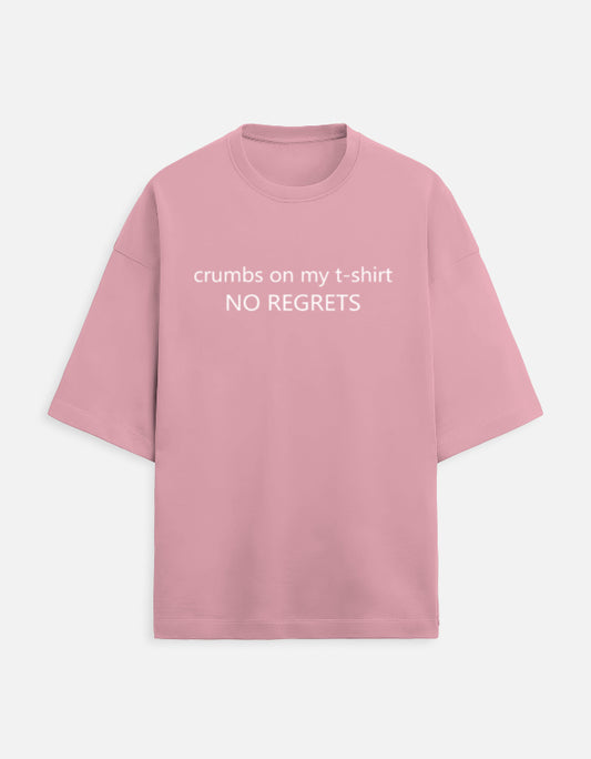 Crumbs on my tshirt Unisex Terry Oversized Tee-Flamingo-Snapper Choice