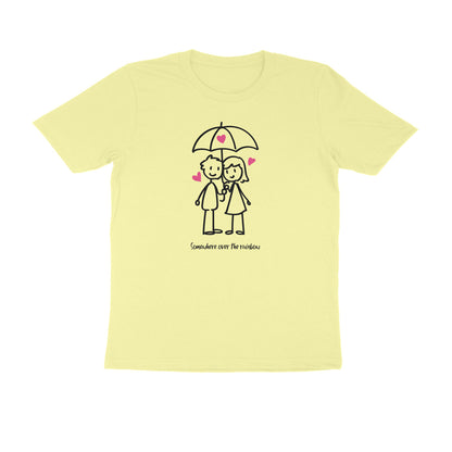 Cute Couple Men's Tshirt-Butter Yellow-Snapper Choice