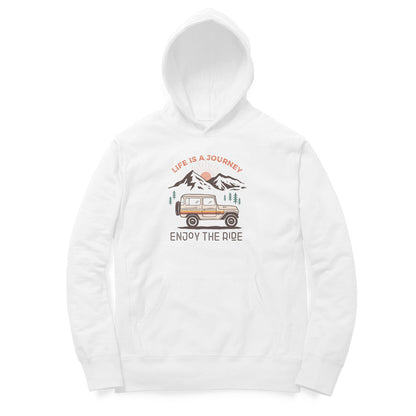 Enjoy The Ride Unisex Hoodie-White-Snapper Choice