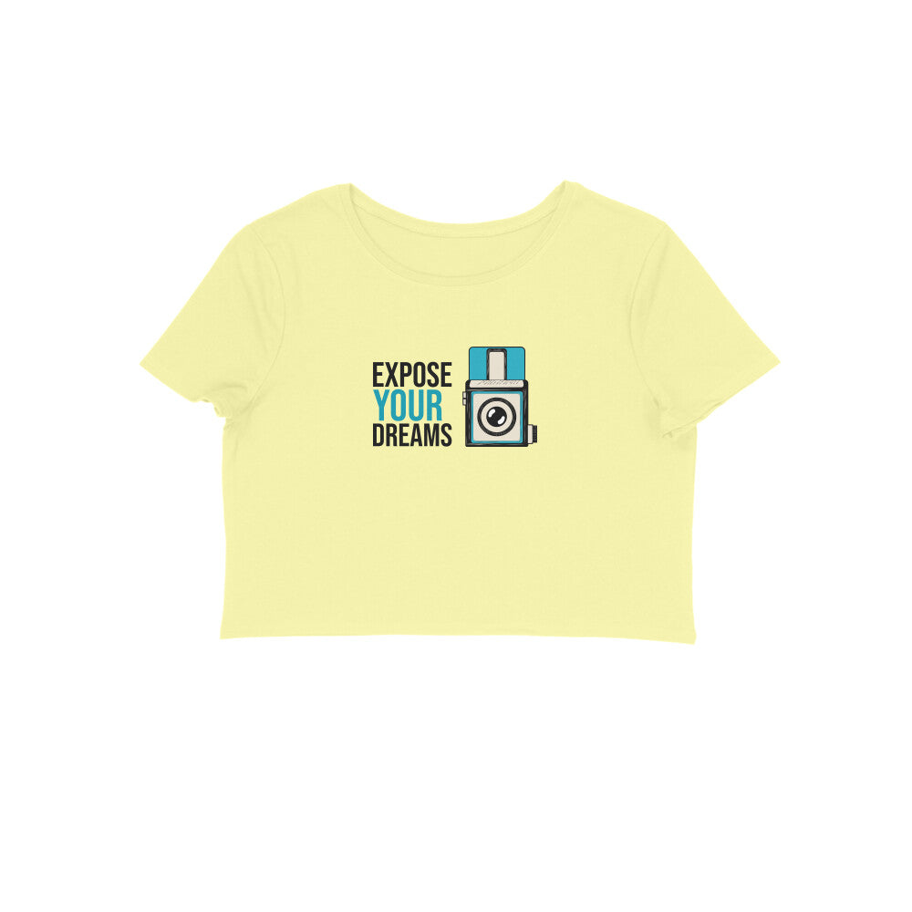 Expose your dreams crop top-Butter Yellow-Snapper Choice