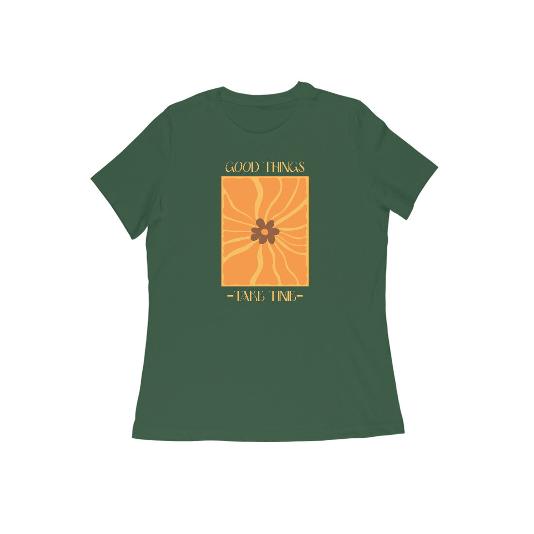 Floral Women T-Shirt-Olive Green-Snapper Choice