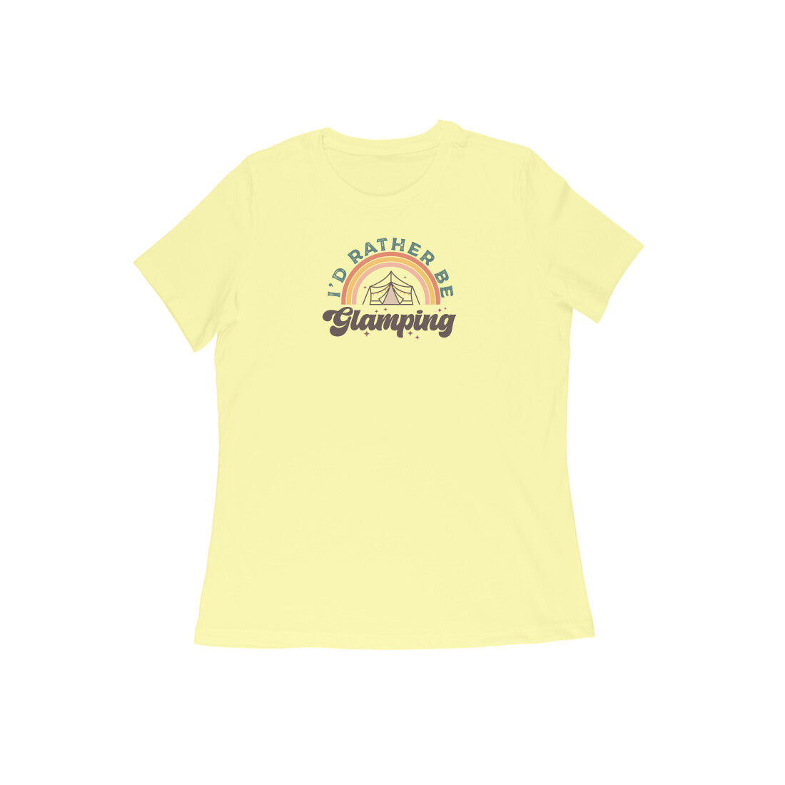 Camping Women T-Shirt Butter Yellow - Snapper Choice