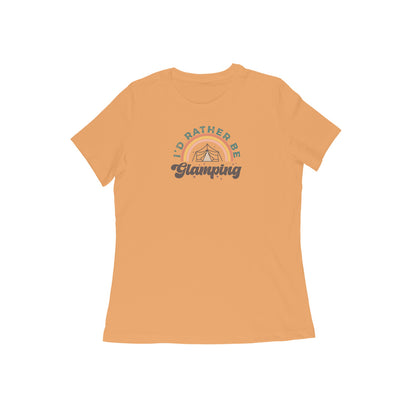 Camping Women T-Shirt Mustard Yellow - Snapper Choice