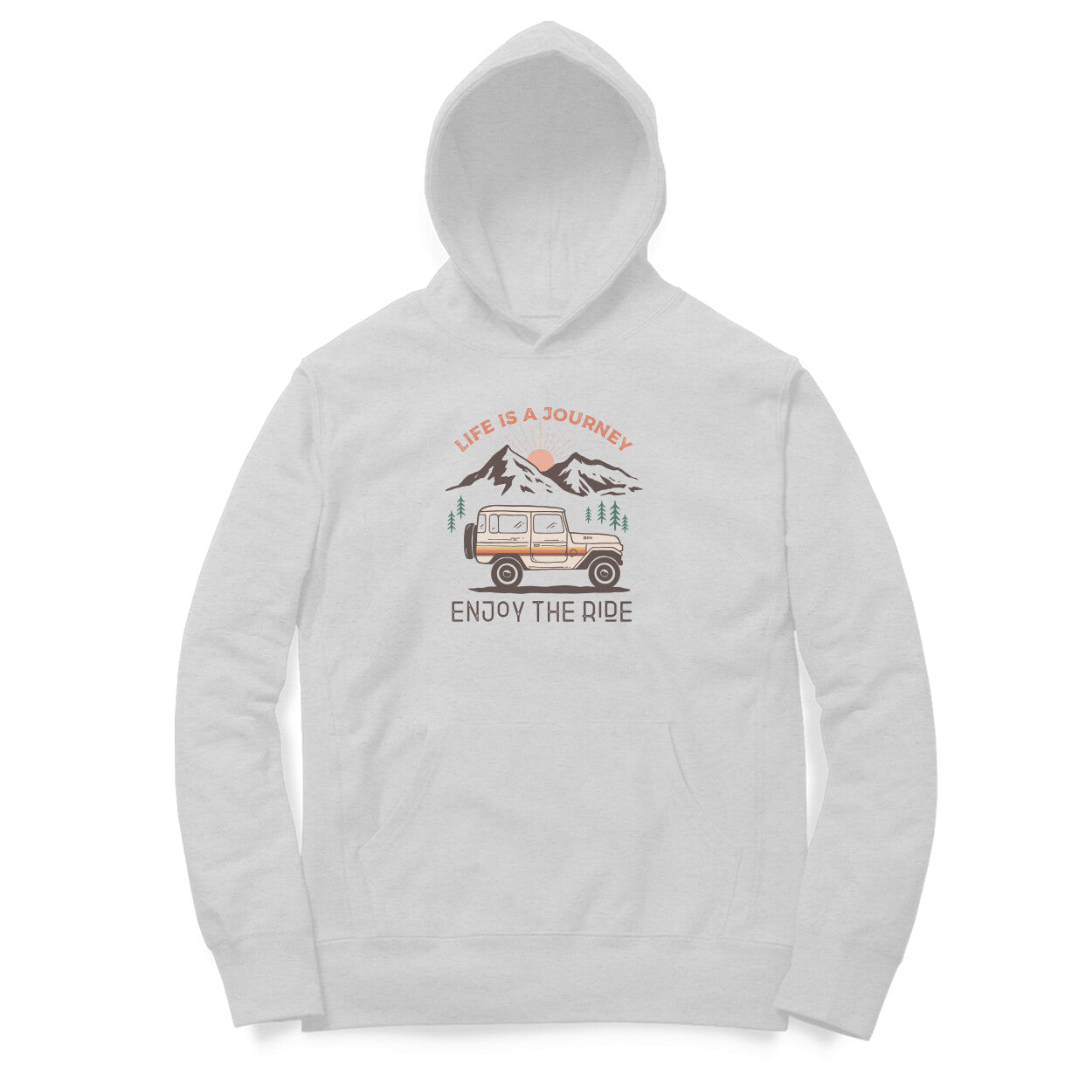 Enjoy the Ride (Grey) Unisex Hoodie Melange Grey - Snapper Choice