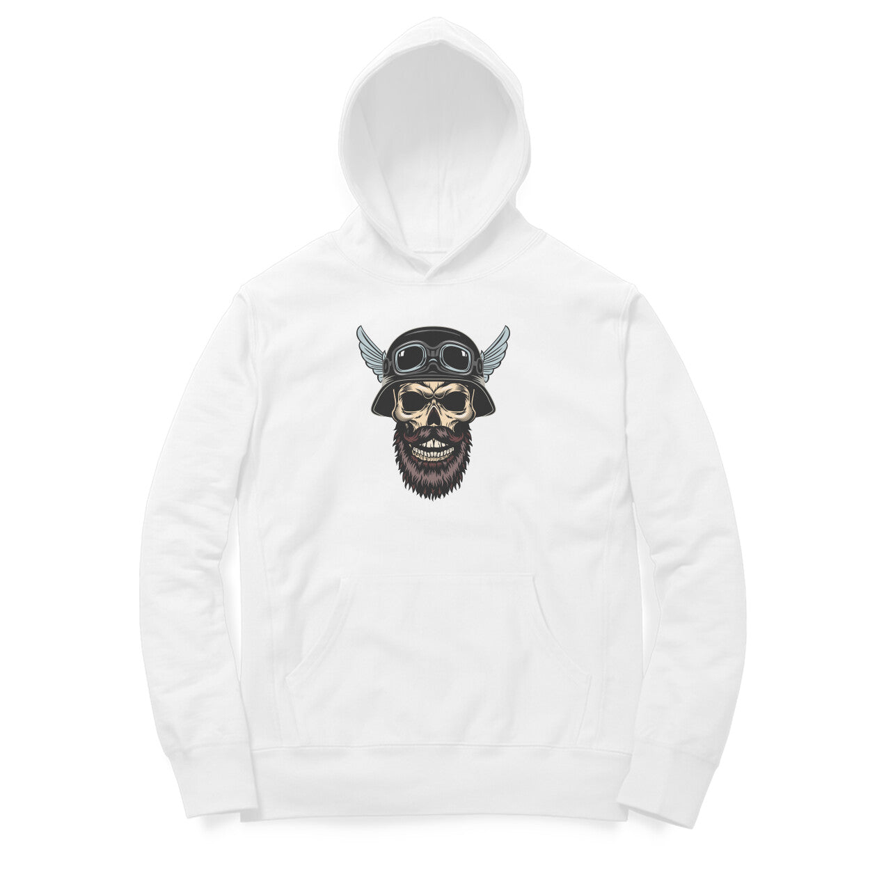 Skull Rider Hoodie White - Snapper Choice