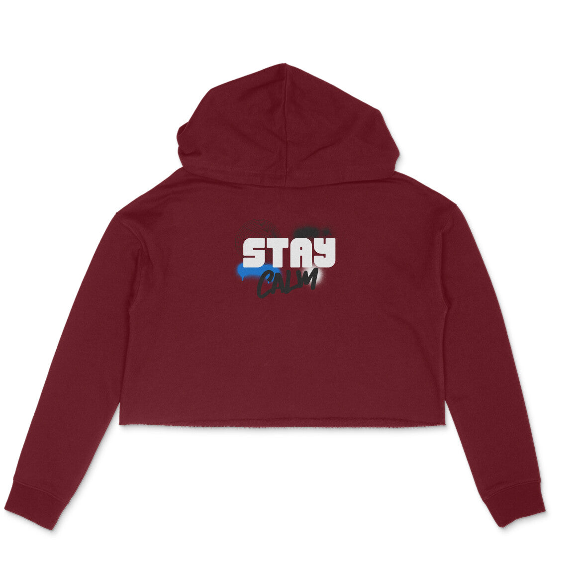 Stay Calm Maroon Women Crop Hoodie Maroon - Snapper Choice