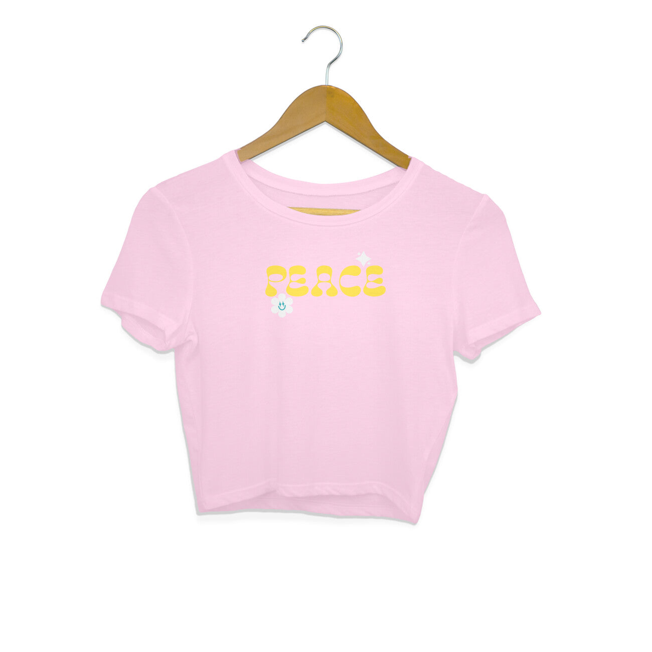 Peace Women's Crop T-Shirt Light Pink - Snapper Choice