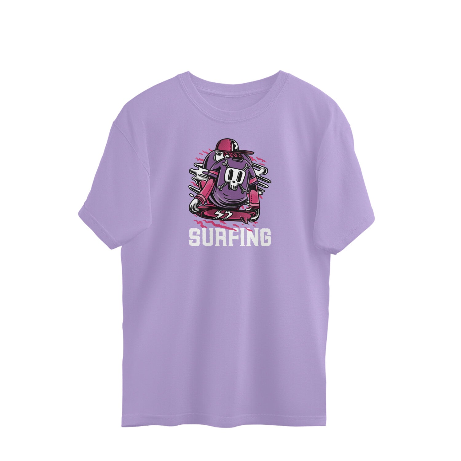 Surfing Oversized T-Shirt Iris Lavender - Snapper Choice