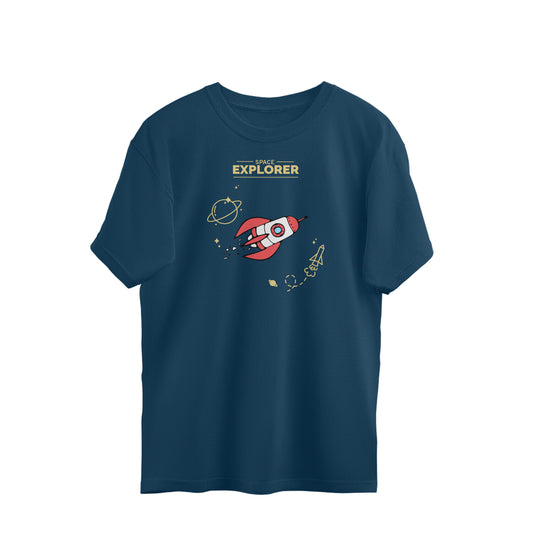 Space Explorer Oversized T-Shirt Navy Blue - Snapper Choice