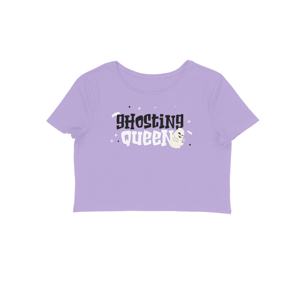 Ghosting queen crop t- shirt Iris Lavender - Snapper Choice